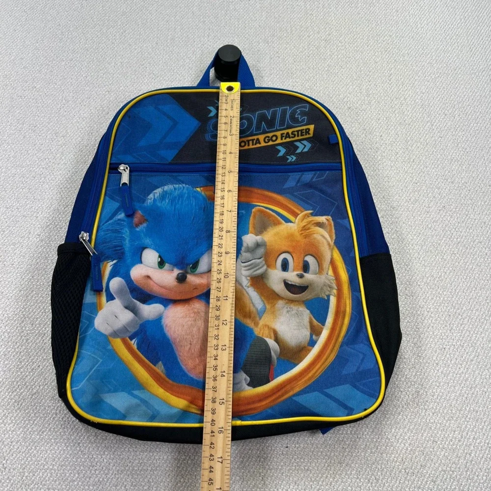 Bioworld Sonic the Hedgehog 2 Backpack Kids Blue Gotta Go Faster Tails Graphic